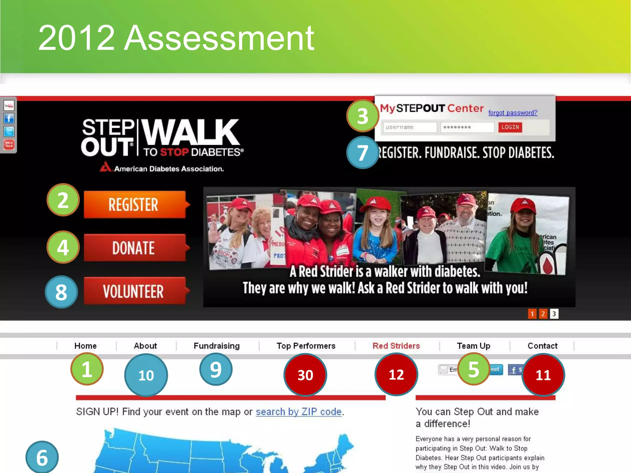 2012 Assessment 
1 
2 
3 
4 
5 
6 
7 
8 
10 9 30 12 11 
 