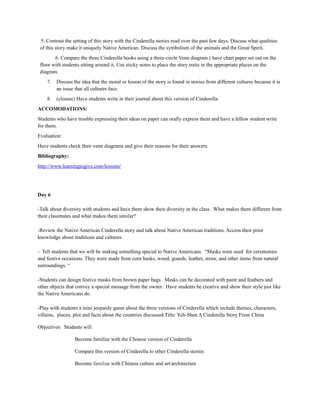 Lessons for diversity unit | PDF