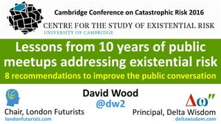 8 recommendations to improve the public conversation
David Wood
@dw2
Chair, London Futurists
londonfuturists.com
Principal...