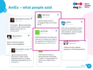 @dwg
www.digitalworkplacegroup.com
AmEx – what people said
24
 