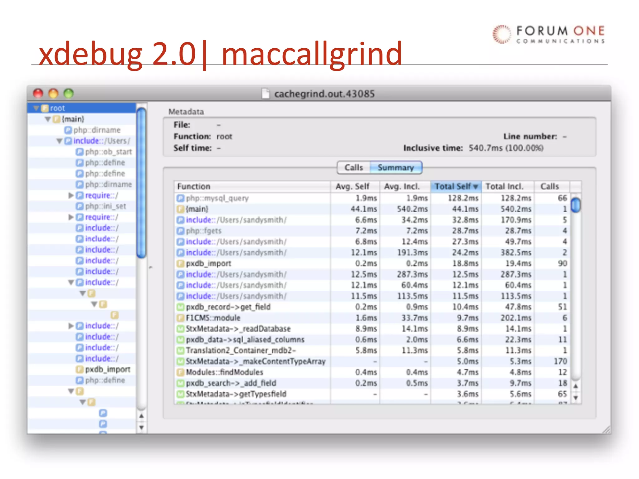 xdebug 2.0| maccallgrind
 