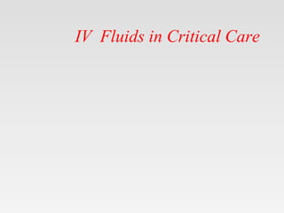 IV Fluids in Critical Care
 