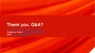 Thank you. Q&A?
colin.charles@percona.com / byte@bytebot.net
@bytebot on Twitter | http://www.bytebot.net/blog/
slides: slideshare.net/bytebot
 