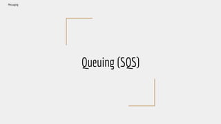 Queuing (SQS)
Messaging
 