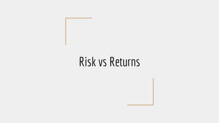 Risk vs Returns
 