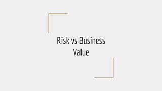 Risk vs Business
Value
 