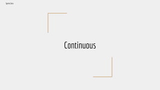 Continuous
Sprint Zero
 