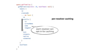 per-resolver caching
each resolver can
opt-in for caching
 