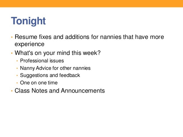 nannies resumes