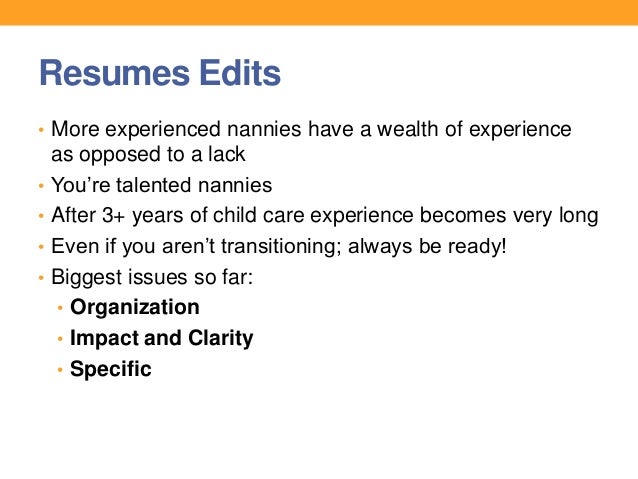 nannies resumes