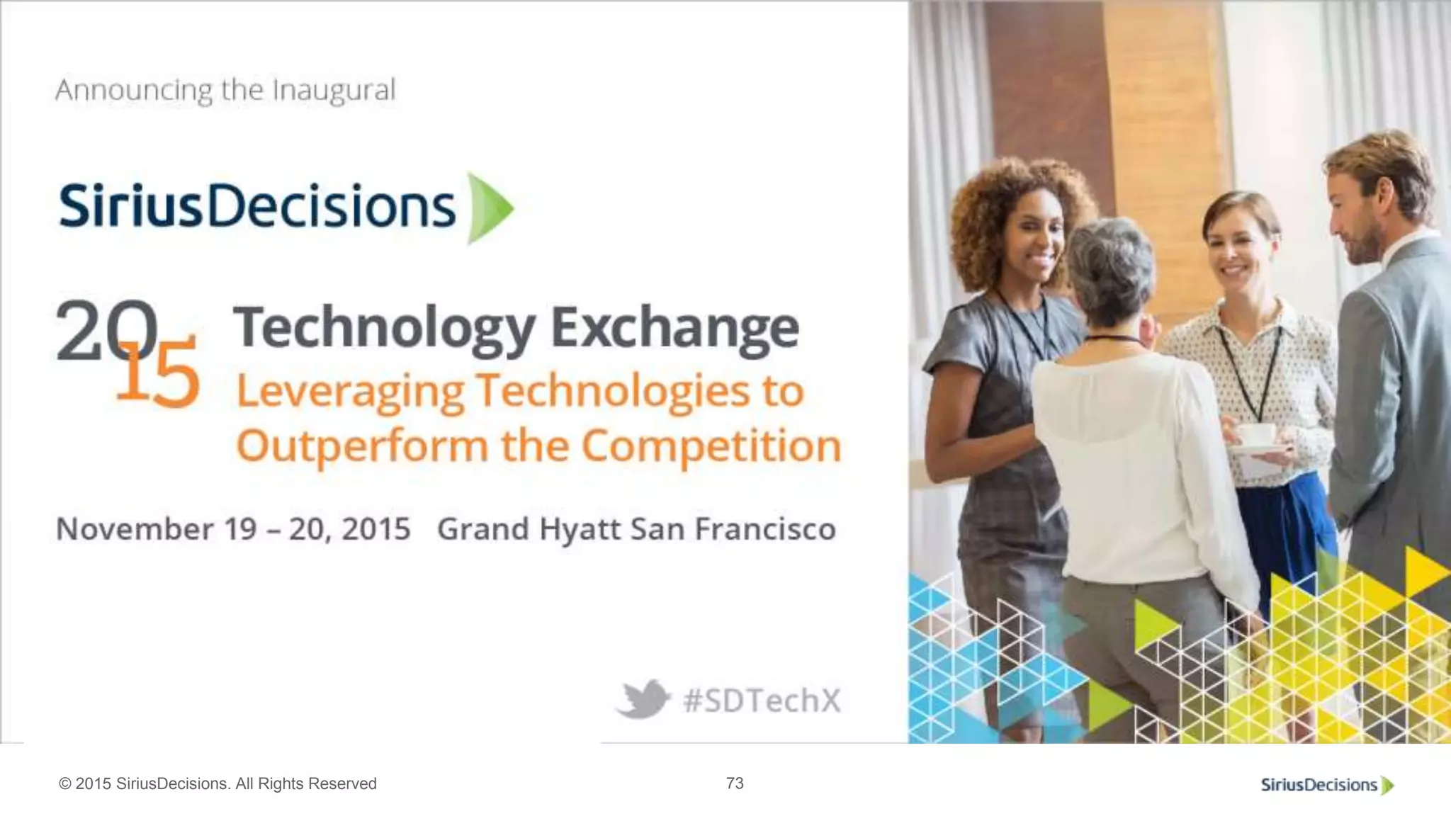 © 2015 SiriusDecisions. All Rights Reserved 73
 