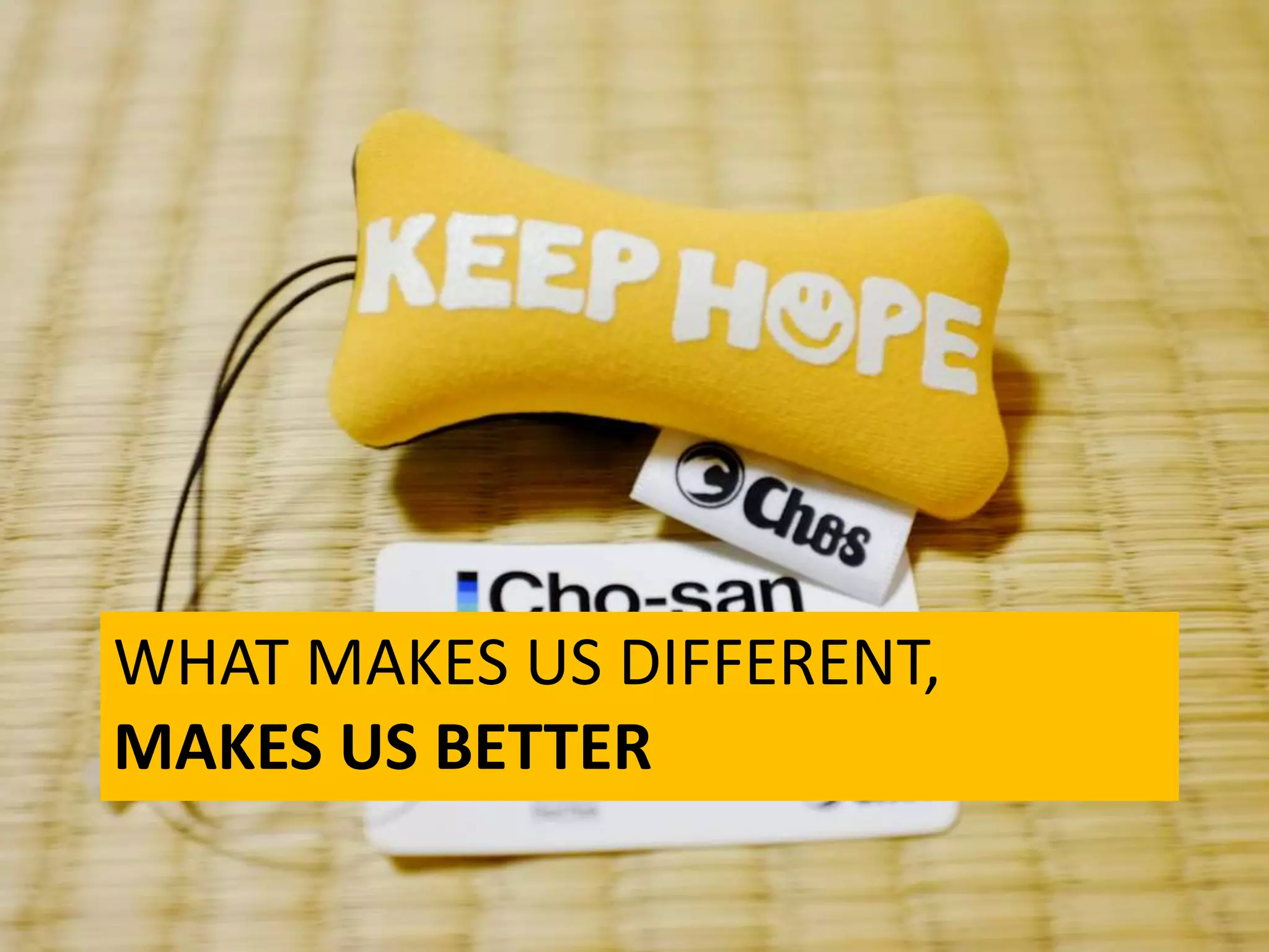 WHAT MAKES US DIFFERENT,
MAKES US BETTER
 