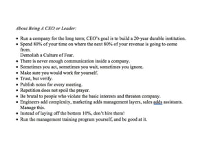 Lessons learned the hard way by Eric Schmidt - Class Notes | PDF
