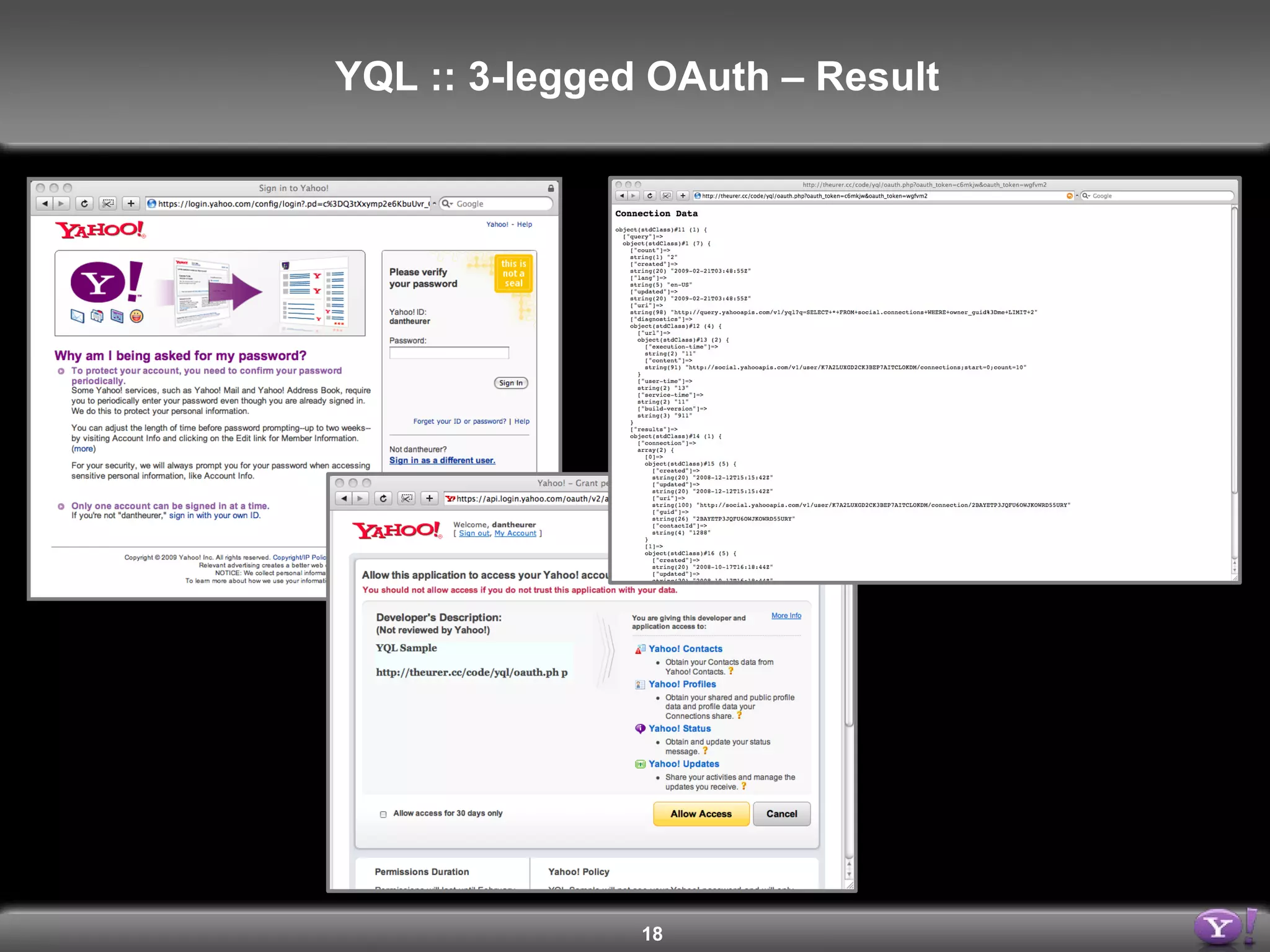 YQL :: 3-legged OAuth – Result 
