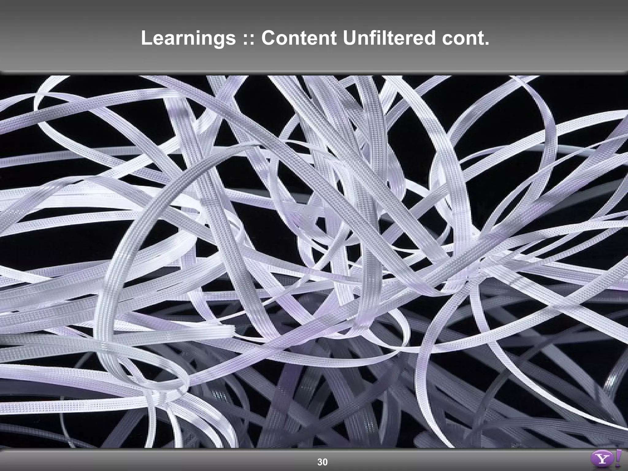 Learnings :: Content Unfiltered cont. 