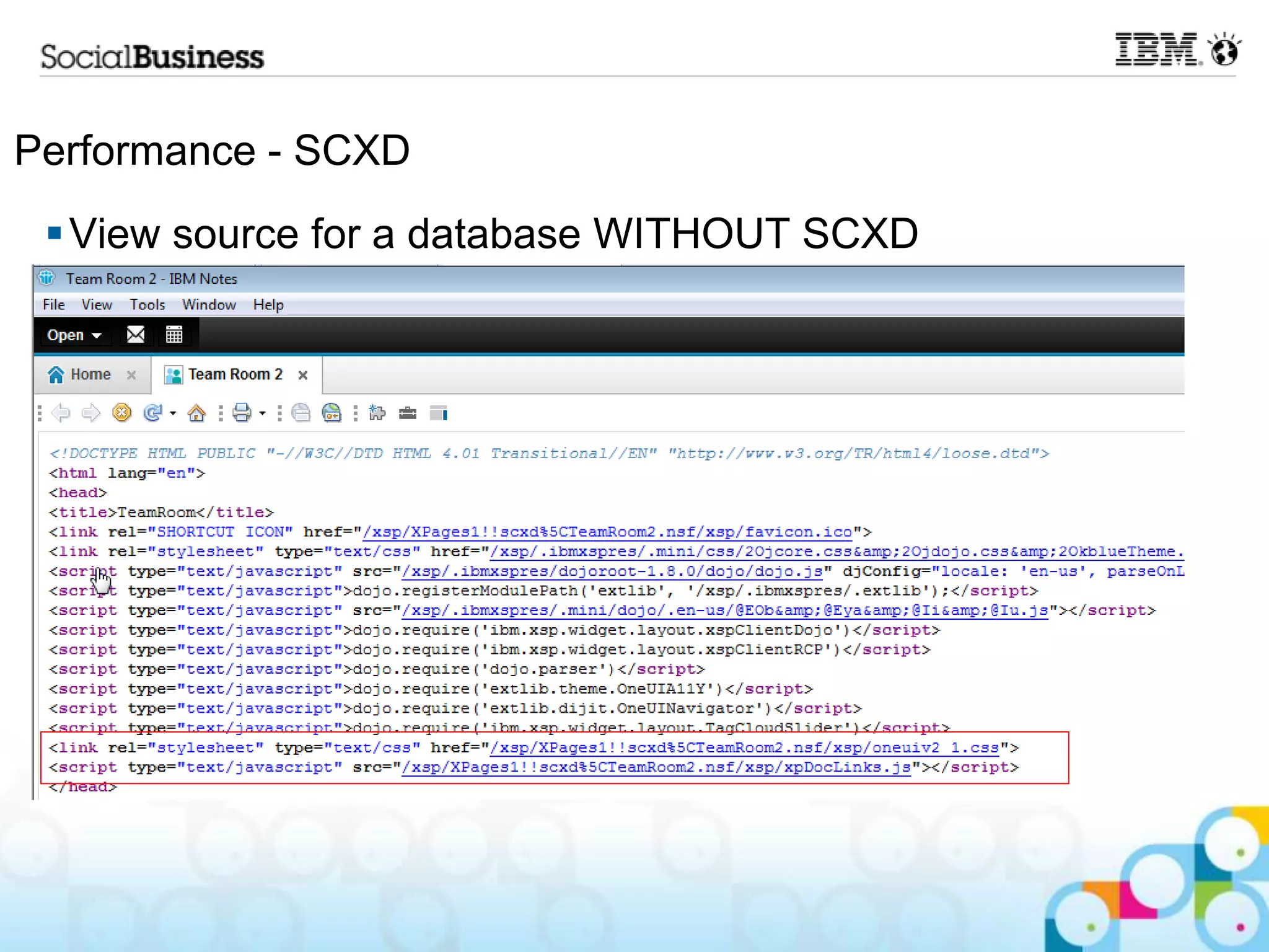 Performance - SCXD
  View source for a database WITHOUT SCXD
 