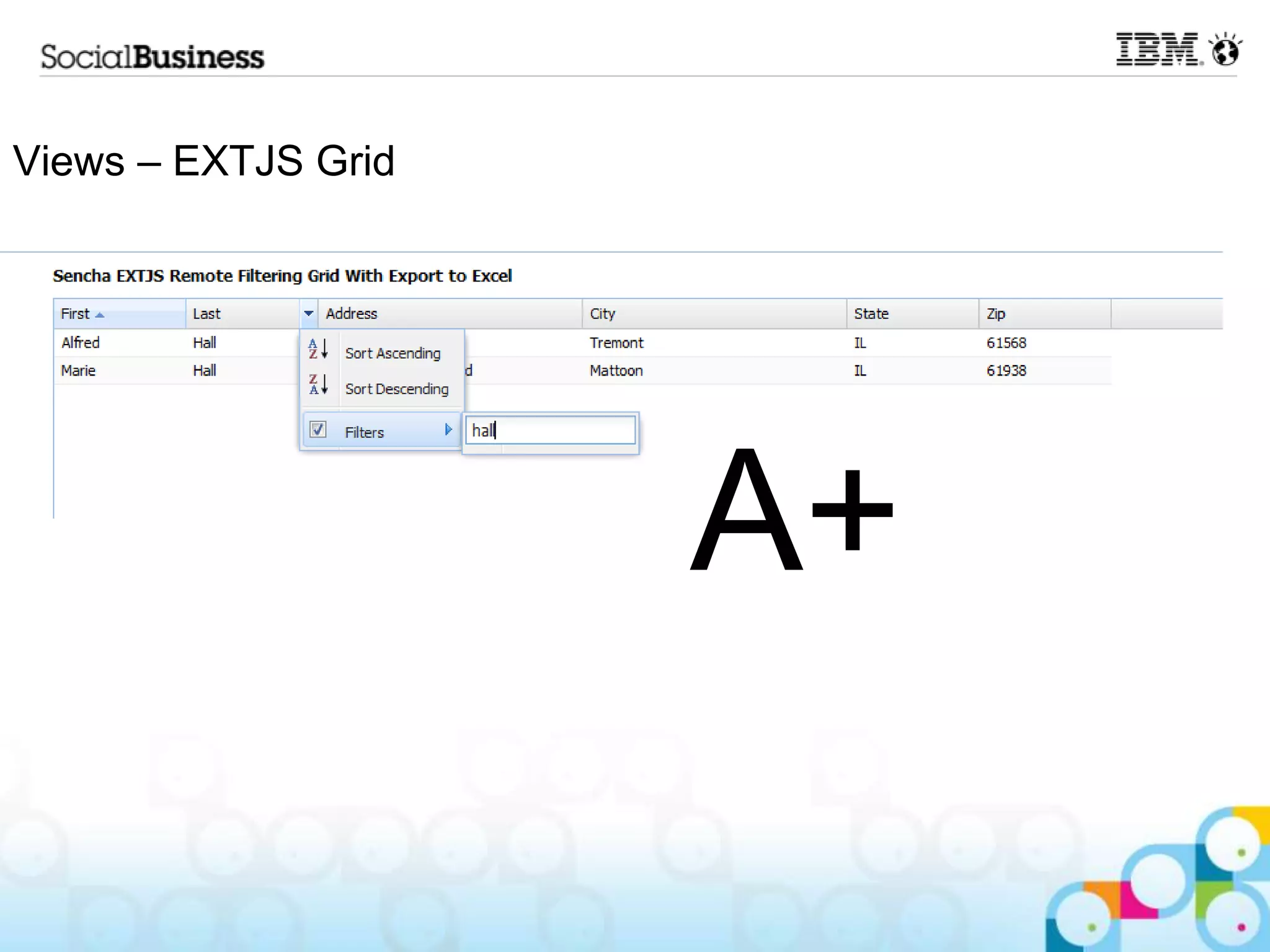 Views – EXTJS Grid




                     A+
 