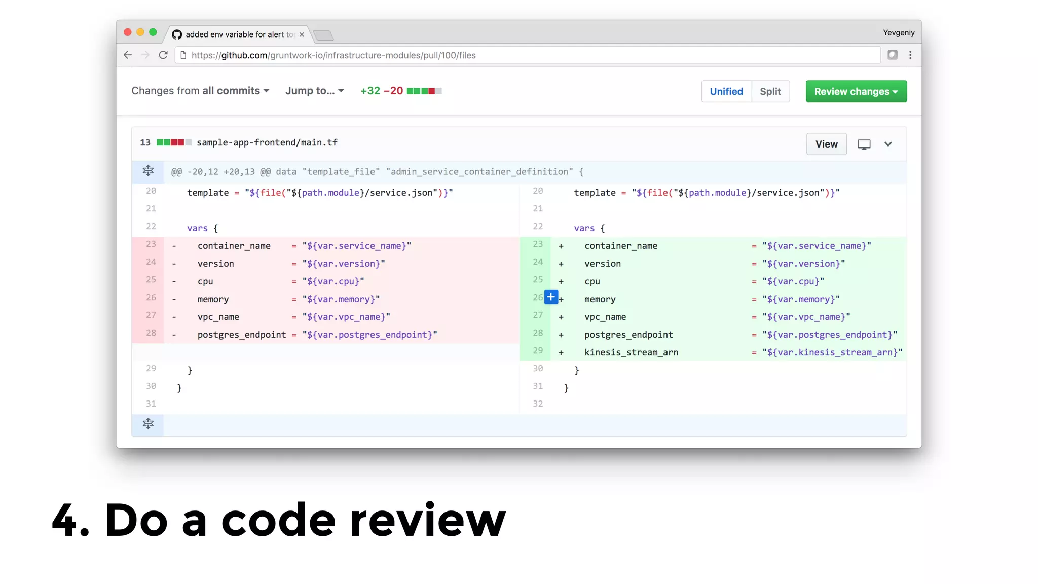 4. Do a code review
 