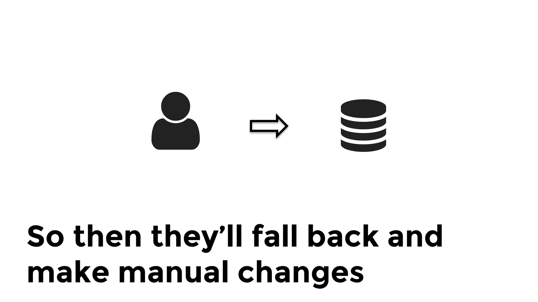 So then they’ll fall back and
make manual changes
 