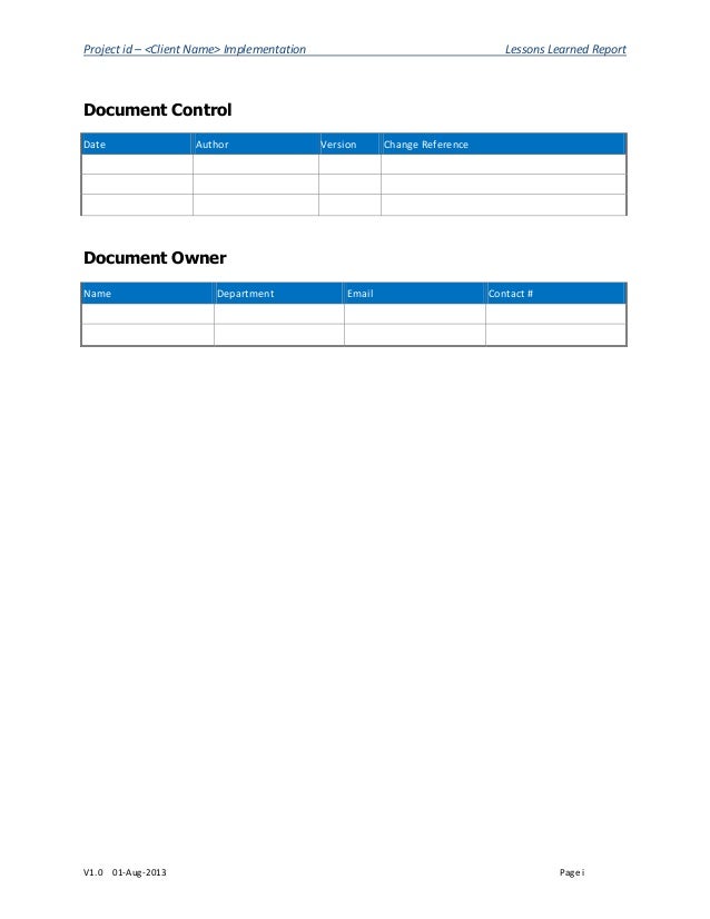 sle lessons learned report lessons learned report sle lessons learned report lessons learned report