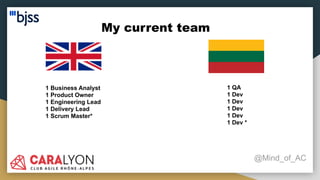 My current team
@Mind_of_AC
1 Business Analyst
1 Product Owner
1 Engineering Lead
1 Delivery Lead
1 Scrum Master*
1 QA
1 Dev
1 Dev
1 Dev
1 Dev
1 Dev *
 