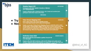 Retrospective tips
@Mind_of_AC
● Try to change format as much as you can
● Need ideas? https://retromat.org/en/
 
