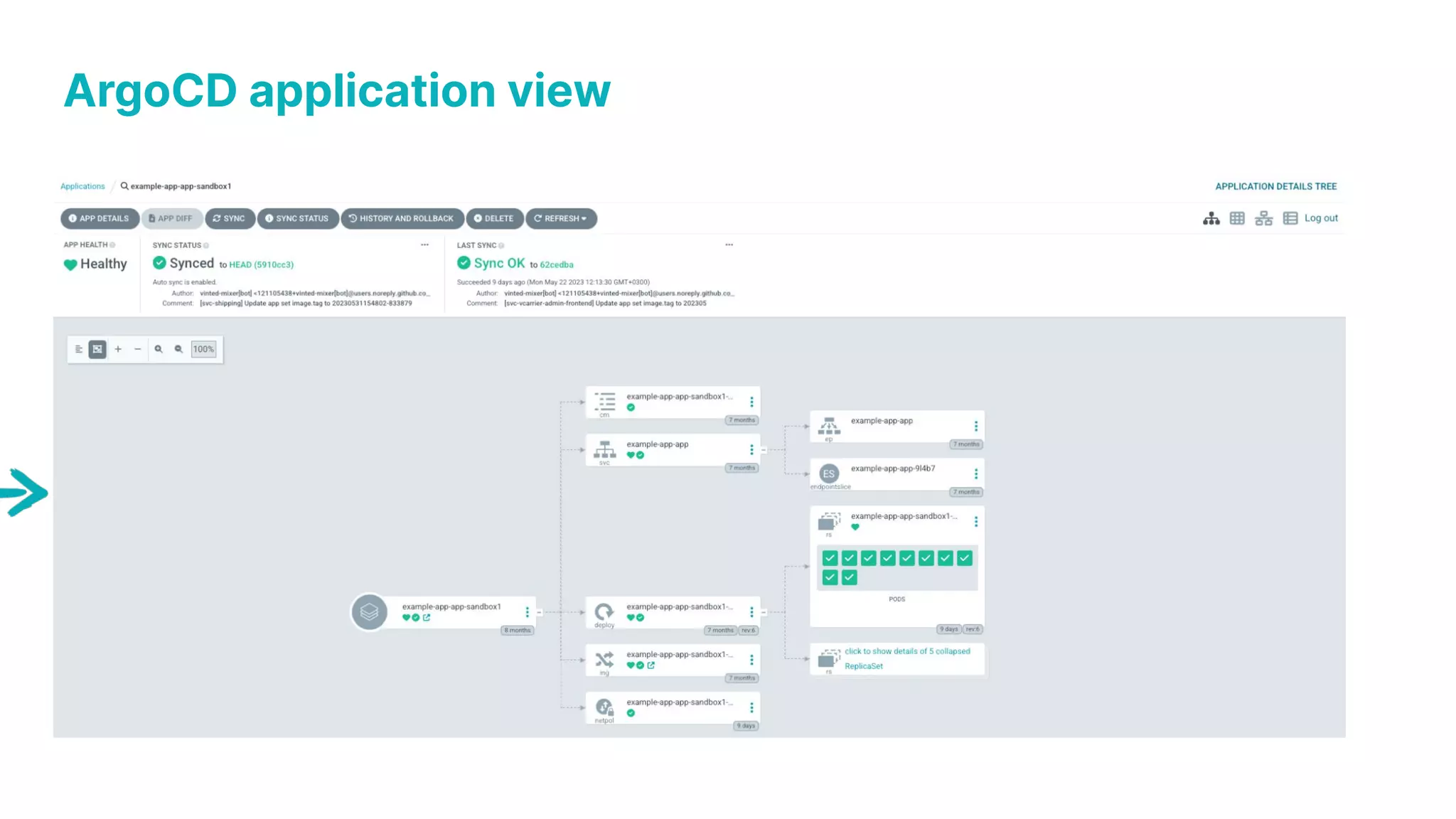 ArgoCD application view 