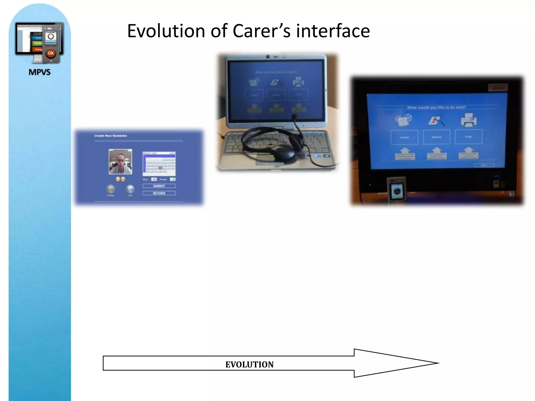 Evolution of Carer’s interface




            EVOLUTION
 