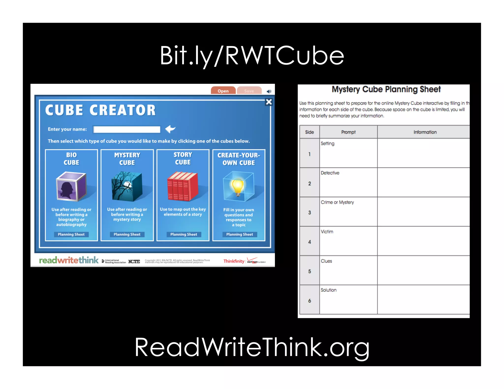Bit.ly/RWTCube
ReadWriteThink.org
 
