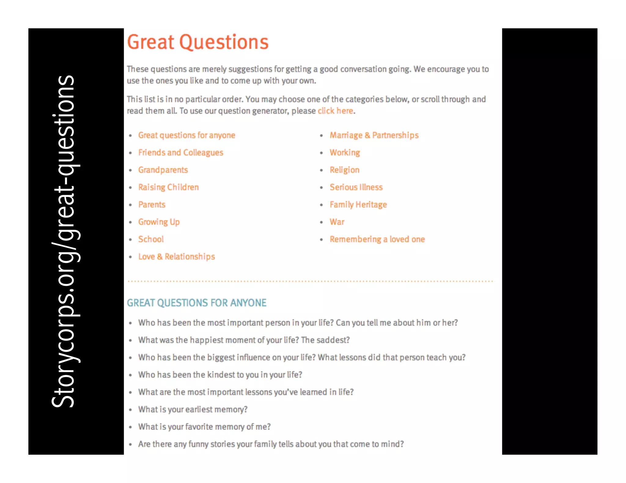 Storycorps.org/great-questions
 