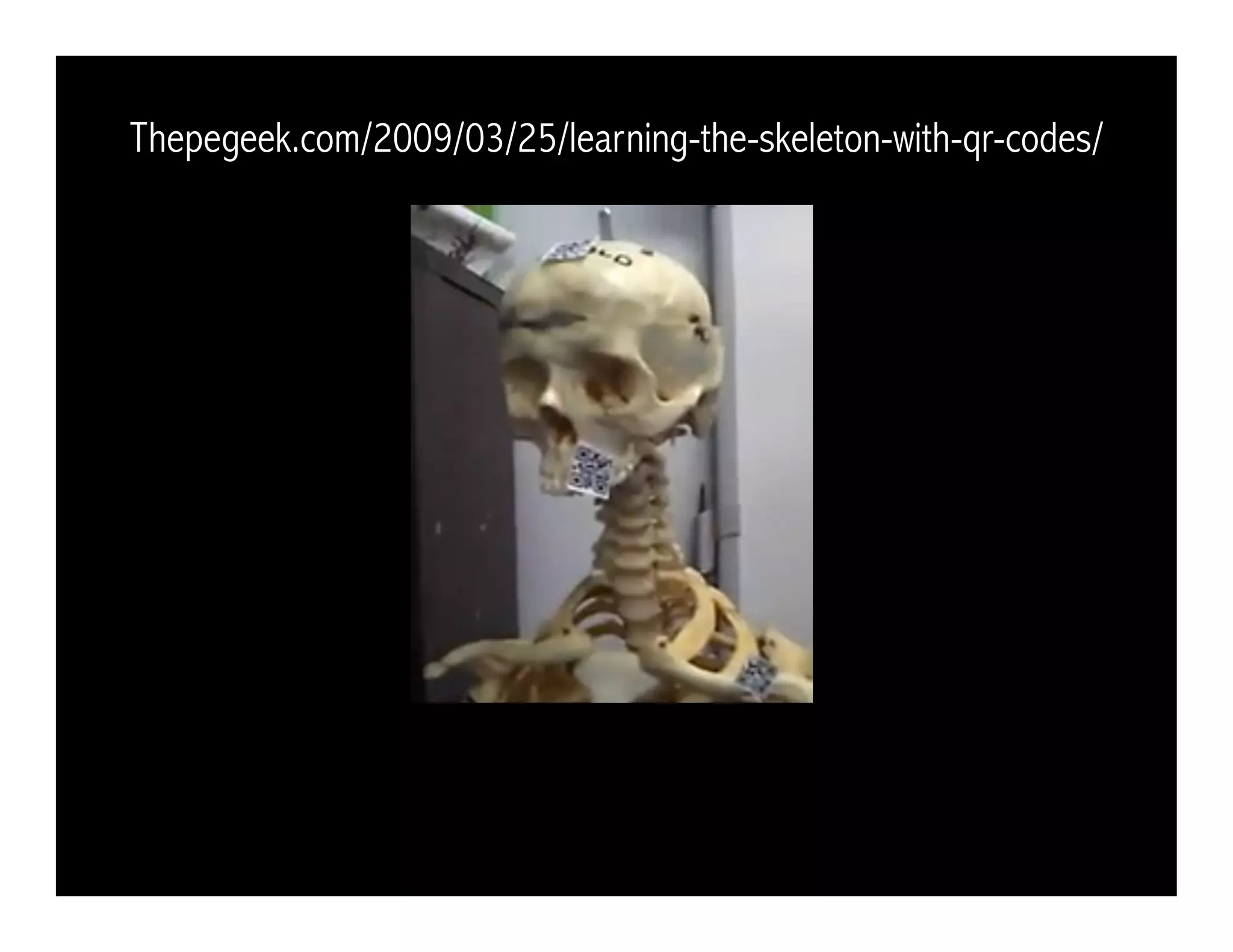 Thepegeek.com/2009/03/25/learning-the-skeleton-with-qr-codes/
 
