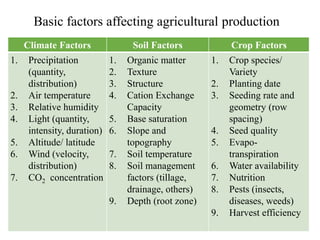 Managing agricultural production in different agro ecological regions | PDF