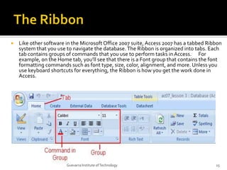Lesson Two Exploring An Access Database | PPTX