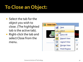 Lesson Two Exploring An Access Database | PPTX