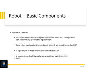 Robot configuration-robot elements and characteritsics | PPTX