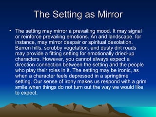 AC settings: the mirrors of their own protagonists