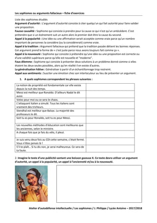 Les sophismes ou arguments fallacieux | PDF