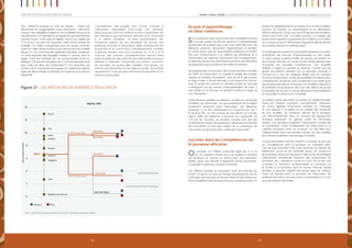7776
Emploi, Justice, Equité: Les opportunités à saisir en période de bouleversements économiques, politiques et sociauxRapport 2012 sur les progrès en Afrique
tous, l’UNESCO propose un outil de mesure – l’indice de
dénuement et marginalisation dans l’éducation – décrivant
l’impact des inégalités croisées sur les possibilités de recevoir
une éducation. Un exemple à cet égard est celui des femmes
pauvres hausa, vivant dans le Nigeria rural et qui, âgées de
17 à 22 ans, ont suivi, en moyenne, moins d’une année de
scolarité. Le chiffre comparable pour les jeunes hommes
vivant en milieu urbain se situe à plus de neuf ans de scolarité
(Figure 21). Les communautés pastorales africaines constituent
un autre exemple des inégalités croisées à l’œuvre dans la
région. Parmi les membres de ces communautés vivant au
Sénégal, 57 % des femmes âgées de 17 à 22 ans indiquent avoir
reçu moins de deux ans d’éducation100
, une proportion qui
monte à 80 % chez les femmes peules. On observe les mêmes
types de désavantage en Éthiopie, en Ouganda et au Kenya
(Figure 22).
L’accélération des progrès vers l’accès universel à
l’éducation nécessitera d’accorder une attention
beaucoup plus forte aux enfants les plus marginalisés. De
très nombreux gouvernements africains sont confrontés
à un même problème. La forte augmentation des
inscriptions depuis dix ans témoigne du succès des
politiques d’accès à l’éducation, telles l’introduction de
la gratuité et la construction d’établissements scolaires
à grande échelle. Mais pour scolariser les 10 % à 20 %
d’exclus, des mesures complémentaires devront être
prises en direction des sujets les plus défavorisés et les plus
difficiles à atteindre, notamment les enfants contraints
de travailler, les jeunes filles mariées trop jeunes, les
enfants des bidonvilles et des régions rurales, les enfants
appartenant à des groupes ethniques marginalisés et les
enfants handicapés.
Acquis d’apprentissage :
un bilan médiocre
Si la scolarisation des enfants peut être considérée comme
un succès partiel, les preuves relatives à l’apprentissage
proprement dit pointent dans une toute autre direction. Les
éléments probants demeurent fragmentaires et partiels,
en partie parce que les responsables politiques accordent
trop peu d’importance à la collecte de statistiques et à
l’élaboration de systèmes d’évaluation de l’enseignement.
En dépit de ces lacunes, il est évident que les écoles africaines
ne répondent pas aux besoins de millions d’enfants.
Les programmes d’évaluation des acquis donnent une idée
de l’état de l’éducation. La Zambie a réalisé des progrès
rapides en matière d’inscription : plus de 90 % des enfants
en âge d’aller à l’école primaire y sont aujourd’hui inscrits.
Mais la moitié des enfants en dernière année du primaire
n’atteignent pas les normes d’alphabétisation de base. Il
faut insister sur le fait que ce résultat constitue la règle, et
non l’exception.
Cette situation appelle une réflexion au-delà du cercle des
ministères de l’éducation. Les gouvernements de la région
investissent fortement dans l’éducation. Les dépenses
publiques à ce titre représentent en moyenne plus de 5
% de leurs PIB, l’un des niveaux les plus élevés au monde.
Depuis 2009, les dépenses moyennes ont augmenté de
6 % par an. Pourtant, les résultats scolaires sont très loin
d’atteindre le niveau nécessaire pour débloquer le potentiel
de l’éducation en tant que moteur de la croissance, de
l’innovation et de la réduction rapide de la pauvreté.
Lacunes dans les compétences de
la jeunesse africaine
On recense 173 millions d’Africains âgés de 15 à 24
ans. La majorité d’entre eux a dû opérer la transition
de l’enfance au monde du travail avec une éducation
limitée. Seule une minorité a fréquenté l’école secondaire,
la majorité n’ayant pas achevé le primaire.
Ces déficits scolaires se retrouvent dans les marchés du
travail. Un jeune sur cinq en Afrique subsaharienne est au
chômage, seuls les pays du Moyen-Orient et de l’Afrique du
Nord enregistrant des taux plus mauvais. Les jeunes ayant un
emploi ont généralement pour horizon une vie de travailleurs
pauvres. Au Malawi, au Mozambique et en République
démocratique du Congo, plus de 70 % des jeunes travailleurs
vivent avec moins de 1,25 dollar par jour. Le nombre des
jeunes étant appelé à augmenter de 73 millions d’ici à 2025,
aucun pays ne peut s’offrir le luxe d’ignorer le défi de donner
des emplois décents à cette jeunesse.
Le chômage des jeunes et la pauvreté laborieuse sont deux
symptômes des lacunes d’apprentissage au sens large.
Vu leurs acquis scolaires limités, les jeunes qui entrent sur
les marchés africains du travail ont de faibles perspectives
d’acquérir de nouvelles compétences. Une enquête
réalisée à Kigali, la capitale du Rwanda, montre que les
jeunes eux-mêmes estiment que le principal obstacle à
l’emploi et à une vie meilleure réside dans le manque
d’accès à l’éducation. Faute de possibilité d’améliorer leurs
compétences, les jeunes sont condamnés à se battre pour
des emplois précaires et mal payés. Les ambitions déçues et
le sentiment d’impuissance vécu par des millions de jeunes
incapables de trouver un travail alimentent inévitablement
la criminalité, la violence et l’instabilité.
La relation entre éducation et emploi est bidirectionnelle.
Faute de création d’emplois concomitante, l’élévation
du niveau général d’instruction entraîne du chômage
et une pression à la baisse sur les salaires des employés
les plus qualifiés. Les ambitions déçues de la jeunesse,
son mécontentement face au manque de perspectives
d’emploi expliquent en grande partie les révolutions
arabes. Ces dernières soulignent l’importance cruciale de
la coordination entre l’amélioration de l’éducation et la
création d’emplois. Dans ce contexte, l’un des défis pour
l’Afrique réside dans une transition réussie vers des modèles
de croissance générant davantage d’emplois.
Les gouvernements africains tardent à combler les lacunes
de compétences dont la jeunesse du continent pâtit.
Ces lacunes entraînent des coûts énormes en termes de
délitement social et de potentiel perdu de croissance
économique. Rares sont les pays à s’être dotés de stratégies
suffisamment ambitieuses intégrant des programmes de
formation de « deuxième chance » pour les jeunes mal
scolarisés, la formation professionnelle et technique et
le soutien à la formation dans le secteur informel, lequel
emploie la grande majorité des jeunes gens en Afrique.
Faute de percée dans le domaine de l’éducation, les
politiques les mieux conçues seront condamnées à n’avoir
que des résultats très limités.
14
10
6
12
8
4
2
0
Nigéria, 2003
Ukraine
Cuba
Bolivie
Honduras
Cameroun
Bangladesh
Tchad
République centrafricaine
Les 20 % les plus riches
Zone urbaine
Zone urbaine
ZONE RURALE
Zone rurale (Hausa)
ZONE RURALE
Les 20 % les plus pauvres
Indonésie
Nigeria
Accès limité à l’éducation
Accès extrêmement limité à l’éducation
Duréemoyennedesétudes
Figure 21 : Les inégalités en matière d’éducation
Source : UNESCO (2010), Rapport mondial de suivi sur l’EPT : Atteindre les marginalisés, UNESCO
Garçons Filles
 
