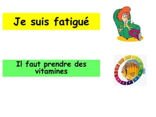 Je suis fatigué


Il faut prendre des
     vitamines
 