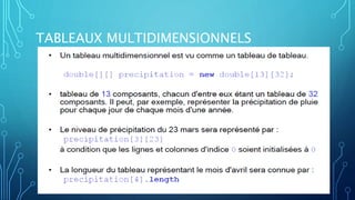 Tableau Java Les tableaux en Java | PPTX