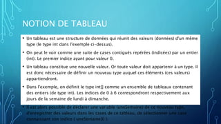 Java Tableau Constructeur Les tableaux en Java | PPTX