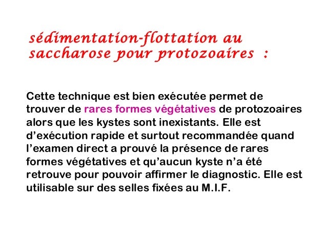 Remettre les analyses sur les parasites à lenfant