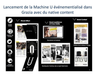 Lancement de la Machine U événementialisé dans
Grazia avec du native content
 