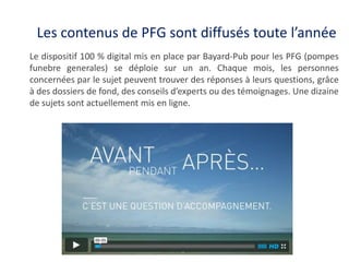 Les contenus de PFG sont diffusés toute l’année
Le dispositif 100 % digital mis en place par Bayard-Pub pour les PFG (pomp...