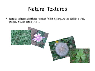 Les textures | PPTX