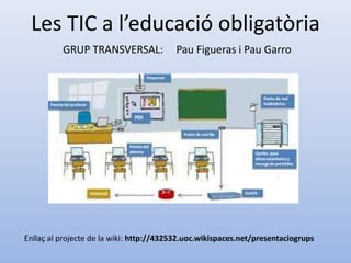 Les TIC a l’educació obligatòria
GRUP TRANSVERSAL:

Pau Figueras i Pau Garro

Enllaç al projecte de la wiki: http://432532.uoc.wikispaces.net/presentaciogrups

 