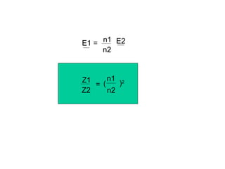 E1 = n1 E2
     n2



Z1     n1 2
   = (    )
Z2     n2
 
