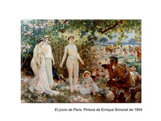 El juicio de Paris . Pintura de Enrique Simonet de 1904 