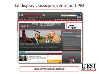 Le display classique, vente au CPM Des formats bien connus! 