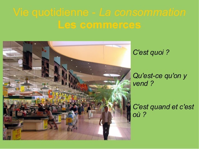 Les types de commerces